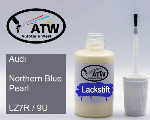 Audi, Northern Blue Pearl, LZ7R / 9U: 20ml Lackstift, von ATW Autoteile West.